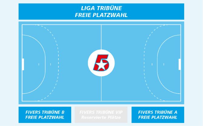 Saalplan für HC Fivers WAT Margareten nur zu Ansichtszwecken