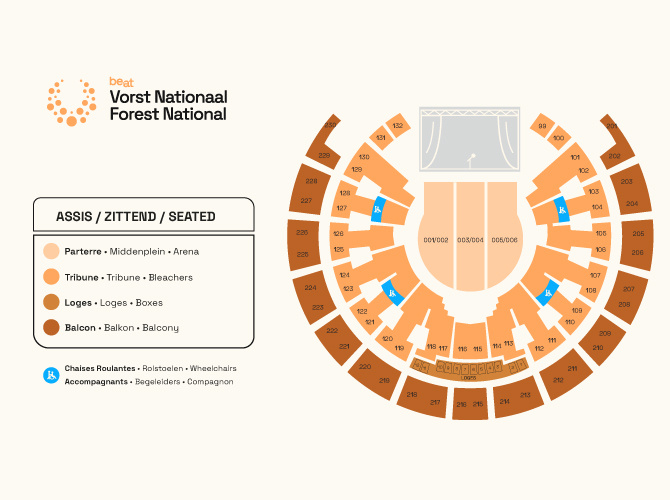 Venue seating chart for Lara Fabian for reference only