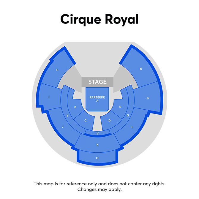 Plan de salle Cirque Royal - Koninklijk Circus