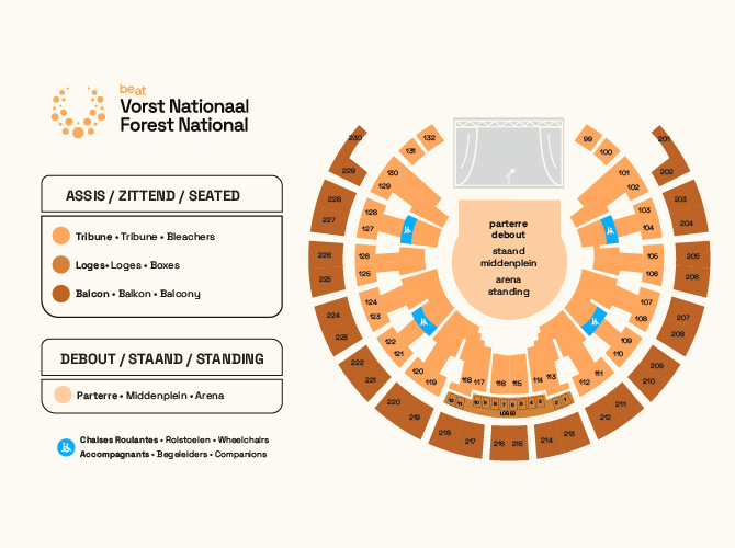 Plan de salle Vorst Nationaal/Forest National