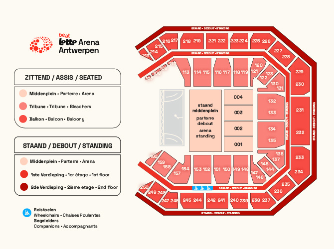 Plan de salle - Lotto Arena Antwerpen