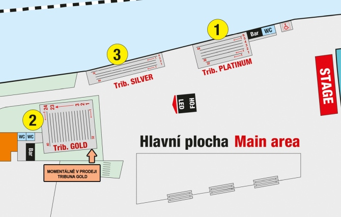 Venue seating chart for Masters of Rock for reference only