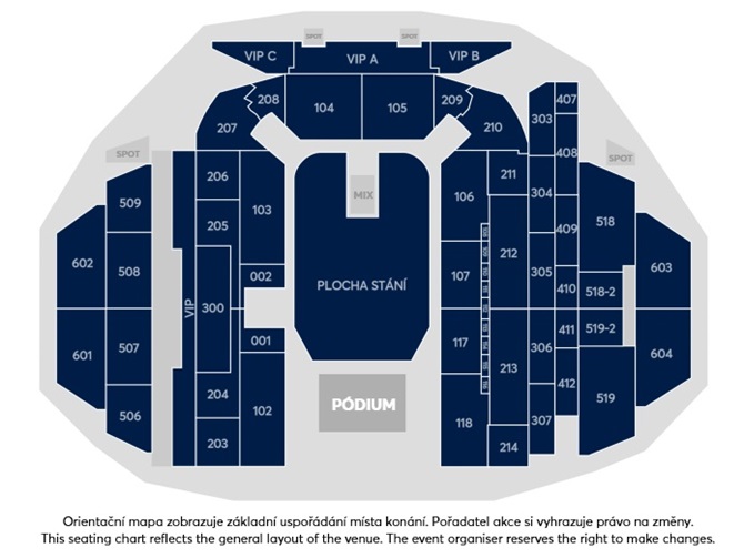 Náhledová mapa míst pro Marilyn Manson je pouze orientační