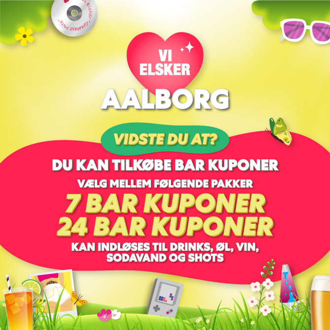 Salsoversigten til VI ELSKER Aalborg er kun vejledende