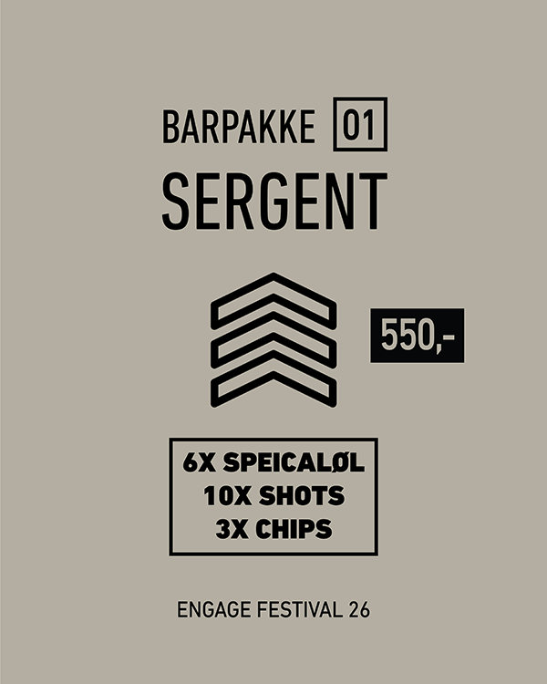 Zaalplattegrond: SERGENTEN - BARPAKKE