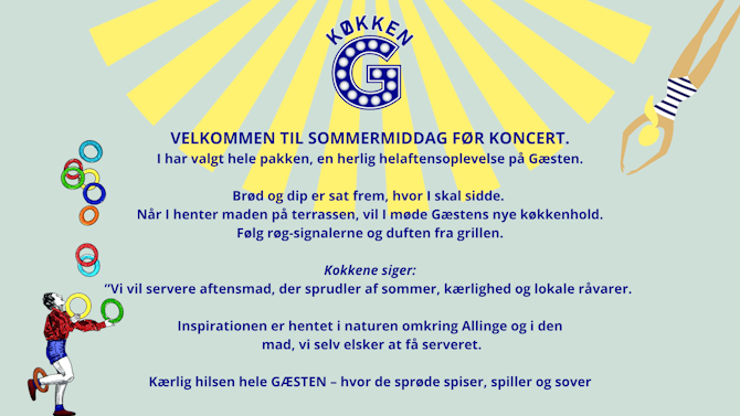 Salsoversigten til Gæstens Sommermenu er kun vejledende