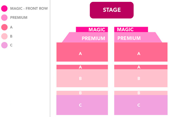 Tapahtumapaikan Magic Men LIVE! pohjakartta on vain ohjeellinen