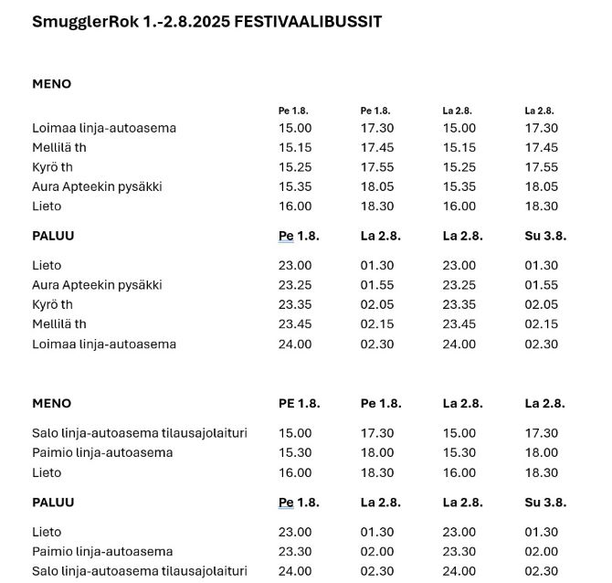 Tapahtumapaikan SmugglerRok 2021 pohjakartta on vain ohjeellinen