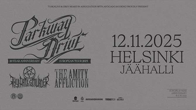 Tapahtumapaikan Parkway Drive pohjakartta on vain ohjeellinen