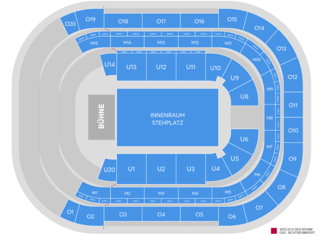 Saalplan ZAG Arena, Hannover