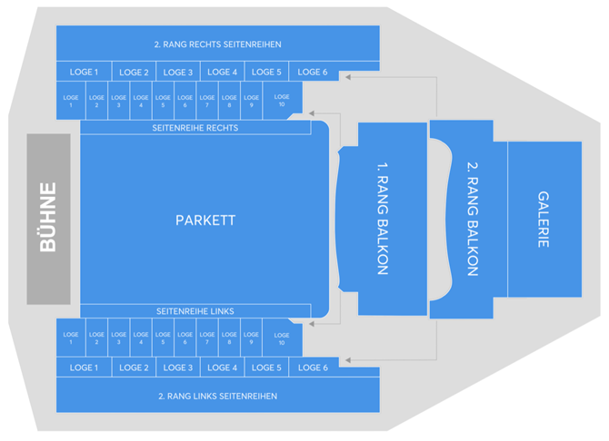 Saalplan für Tori Amos nur zu Ansichtszwecken
