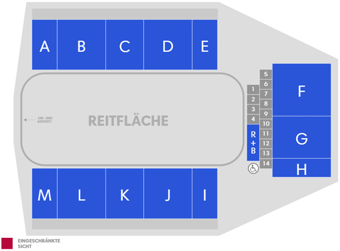 Venue seating chart for Nacht Der Pferde / Mimamo for reference only