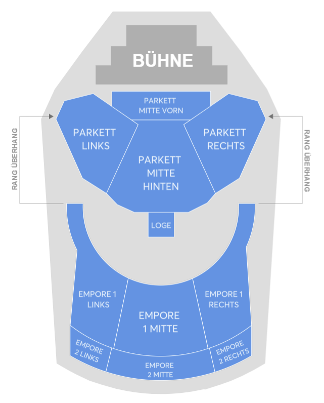 Saalplan für Mike Oldfield's Tubular Bells Live in Concert nur zu Ansichtszwecken