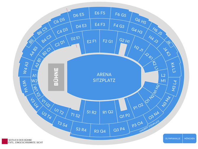Saalplan Olympiahalle