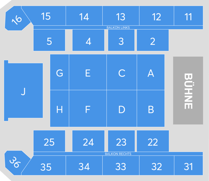 Saalplan für Rea Garvey’s Christmas Calling nur zu Ansichtszwecken