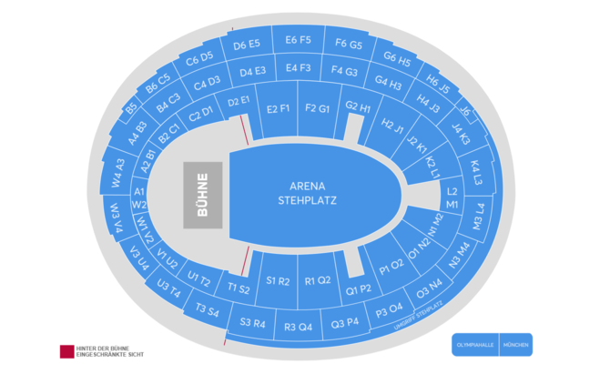 Saalplan - Olympiahalle