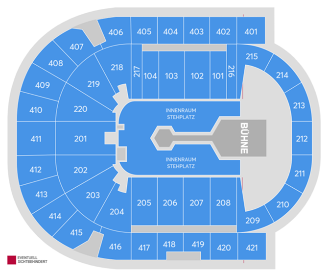 Saalplan Uber Arena