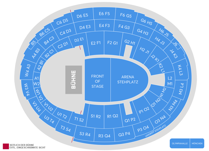 Saalplan - Olympiahalle