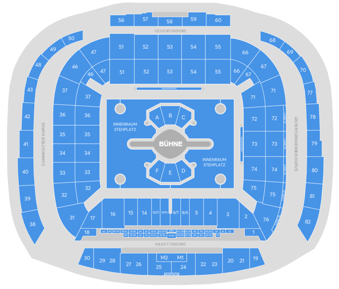 Saalplan für Helene Fischer nur zu Ansichtszwecken