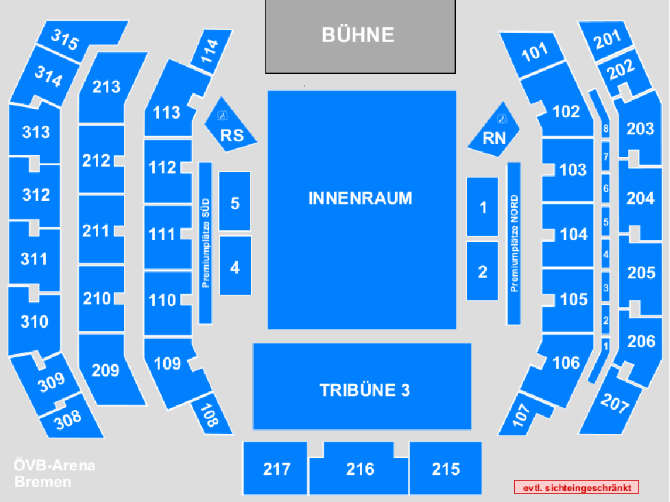 Saalplan ÖVB-Arena