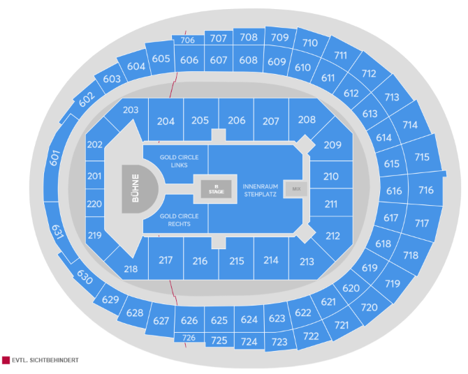 ROSALÍA: LUX TOUR 2026 Seating Plan at Lanxess Arena