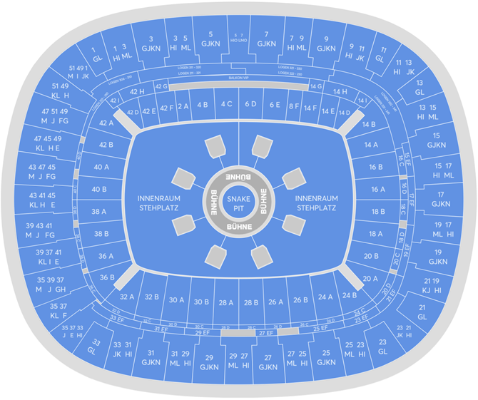 Saalplan für Metallica nur zu Ansichtszwecken