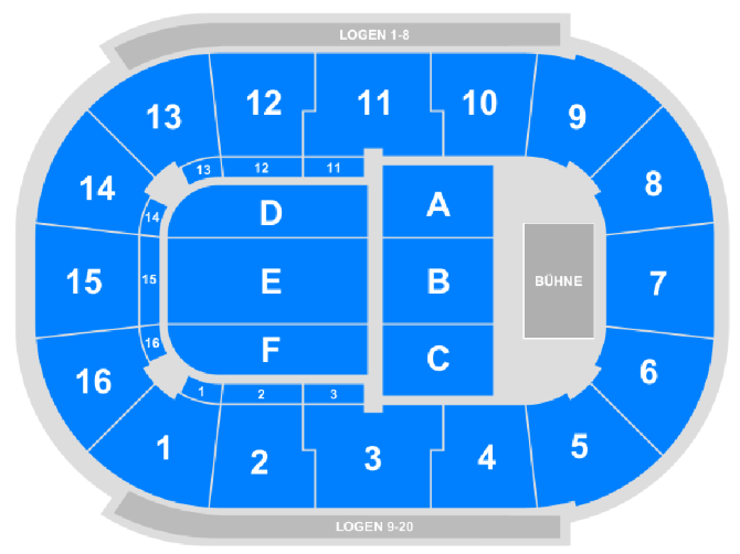 Saalplan Porsche Arena
