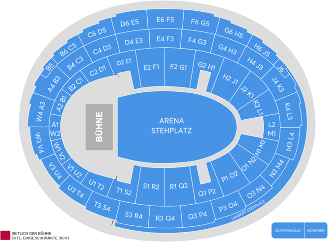 Saalplan - Olympiahalle
