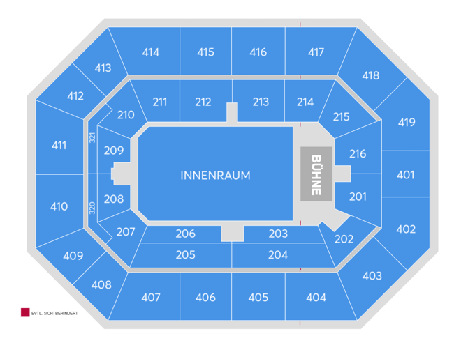 Saalplan für Big Time Rush nur zu Ansichtszwecken