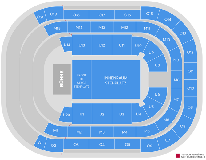 Venue seating chart for Frei.Wild for reference only