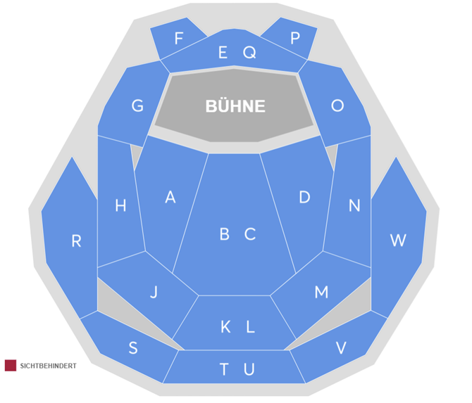 Saalplan für Mike Oldfield's Tubular Bells Live in Concert nur zu Ansichtszwecken