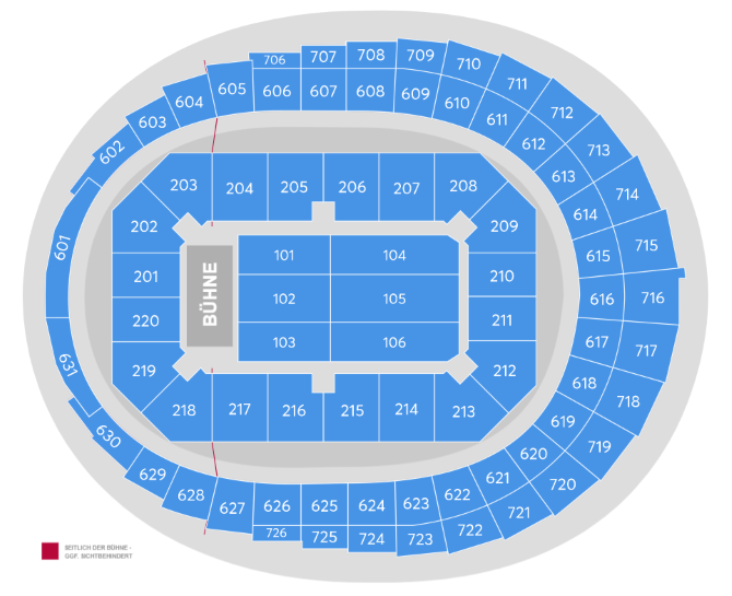 Bob Dylan - Rough and Rowdy Ways Seating Plan at Lanxess Arena