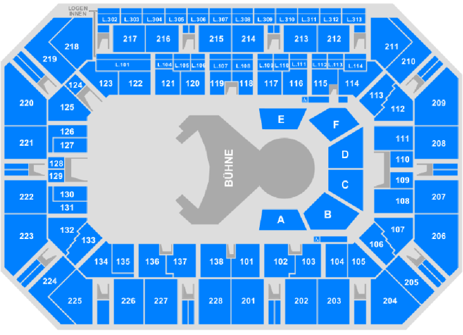Saalplan PSD Bank Nürnberg ARENA, Nürnberg
