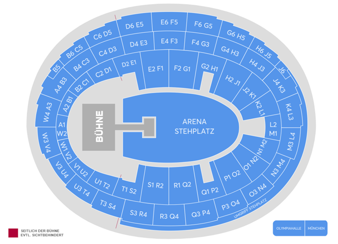 Plan de salle - Olympiahalle
