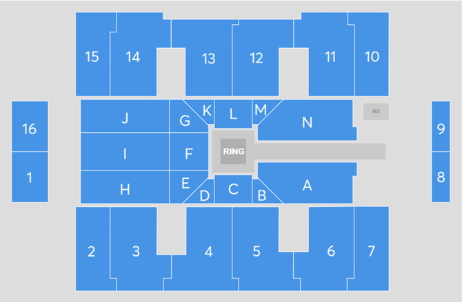 Saalplan für WWE Live nur zu Ansichtszwecken