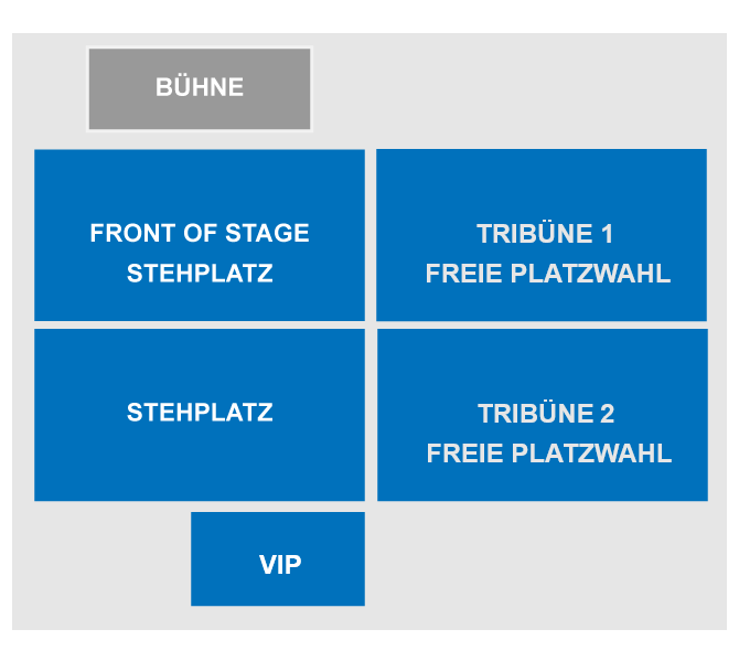 Saalplan für Die Fantastischen Vier nur zu Ansichtszwecken