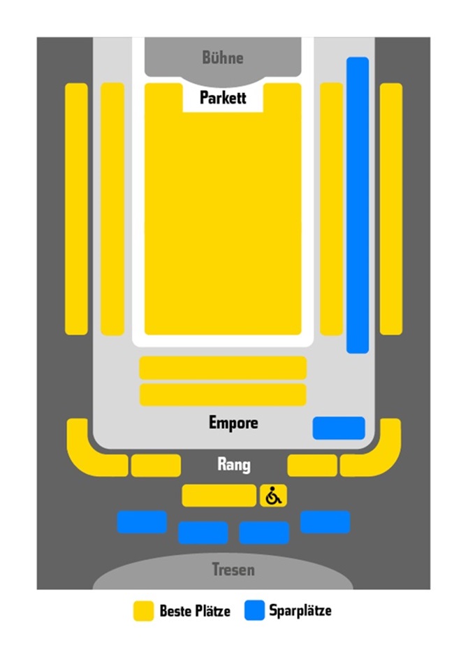 Saalplan für Quatsch Comedy Club Berlin - Die Late Night Show nur zu Ansichtszwecken