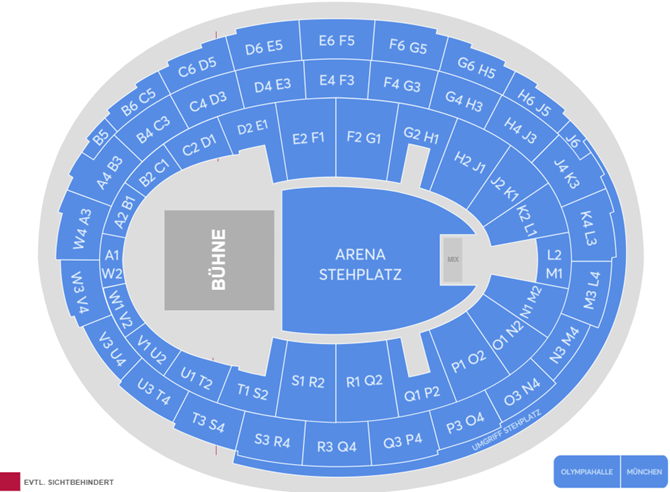 Plan de salle - Olympiahalle