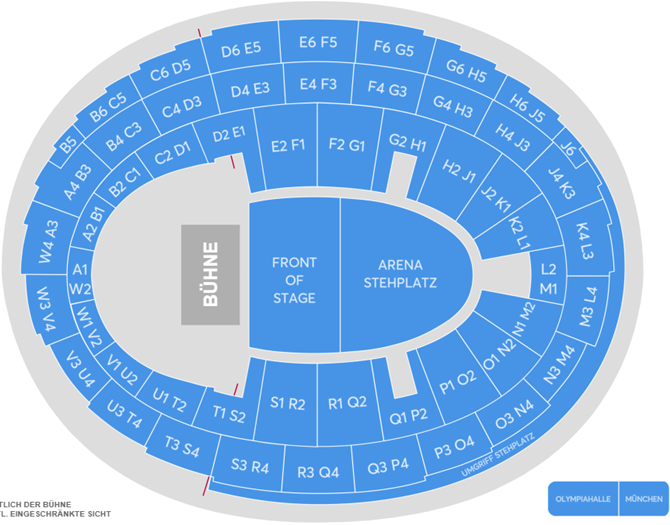 Saalplan - Olympiahalle