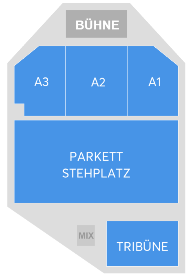 Saalplan für Anastacia nur zu Ansichtszwecken