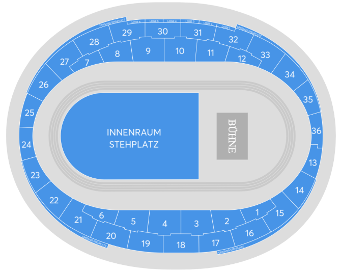 Saalplan für Halsey nur zu Ansichtszwecken