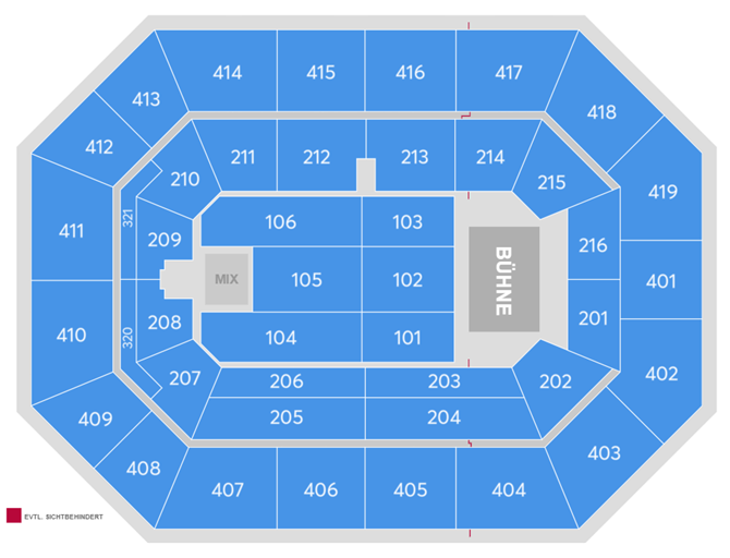 Saalplan für Rod Stewart nur zu Ansichtszwecken
