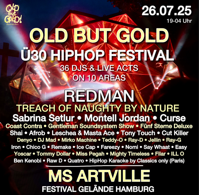 Saalplan für Old but Gold Festival nur zu Ansichtszwecken