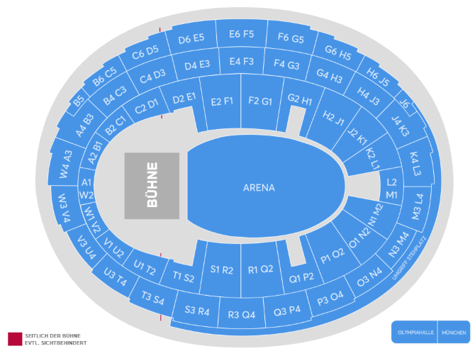 Saalplan - Olympiahalle