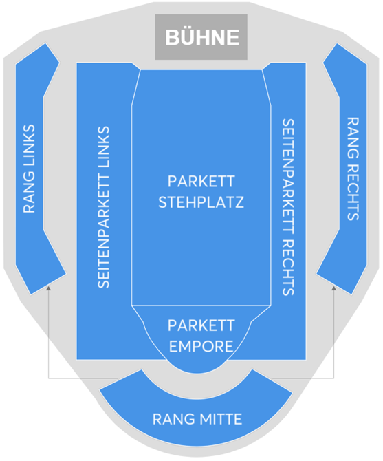 Plan de salle - PUNCH L!NE Club Berlin