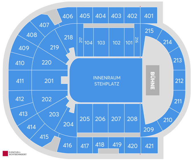 Saalplan für Big Time Rush nur zu Ansichtszwecken