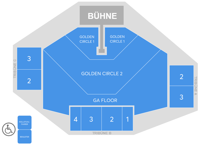 Saalplan für OneRepublic nur zu Ansichtszwecken