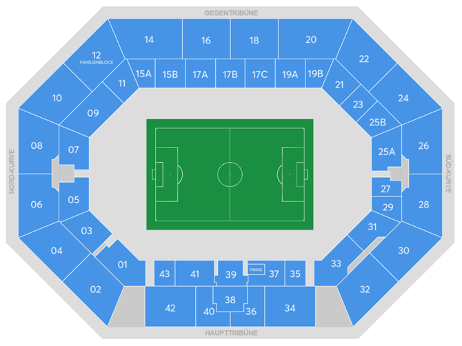 Saalplan für Das Große Nürnberger Rote Engel Adventssingen nur zu Ansichtszwecken