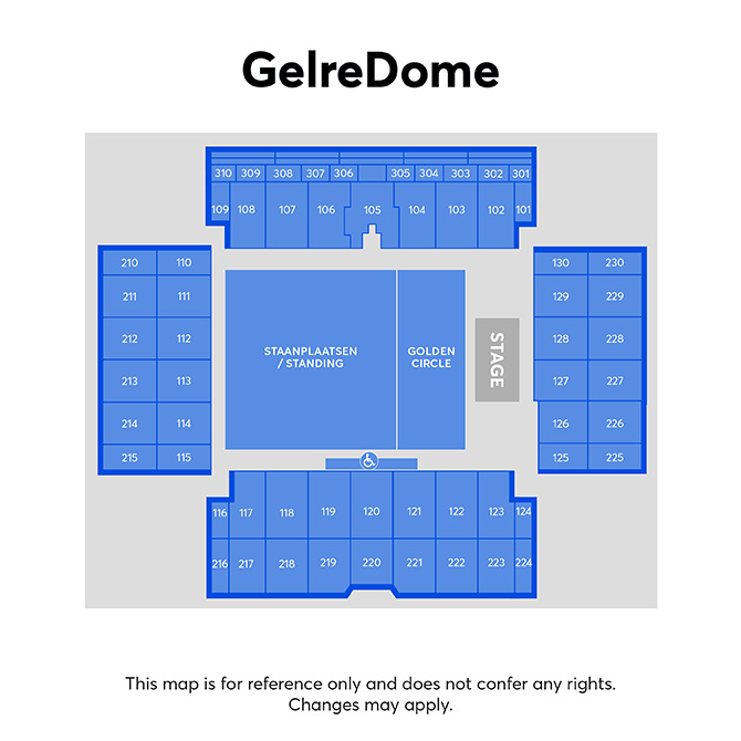 Zaalplattegrond voor Bad Bunny alleen voor referentie