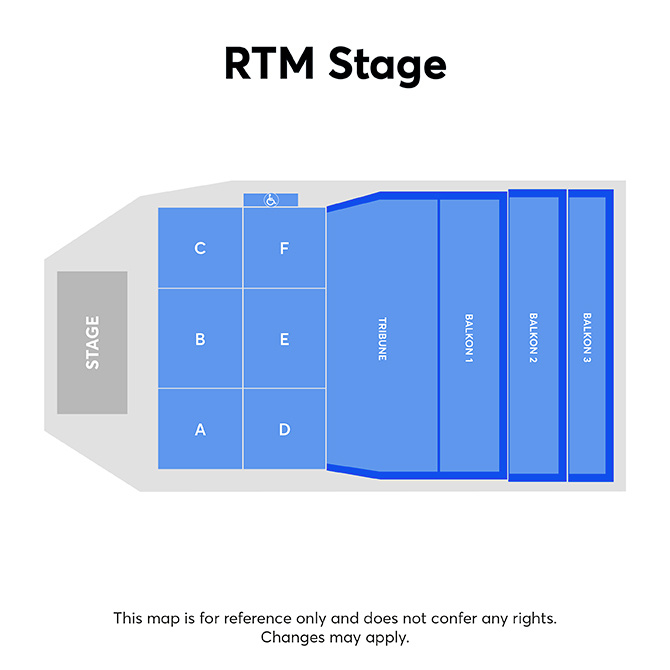 Zaalplattegrond voor Joe Bonamassa alleen voor referentie